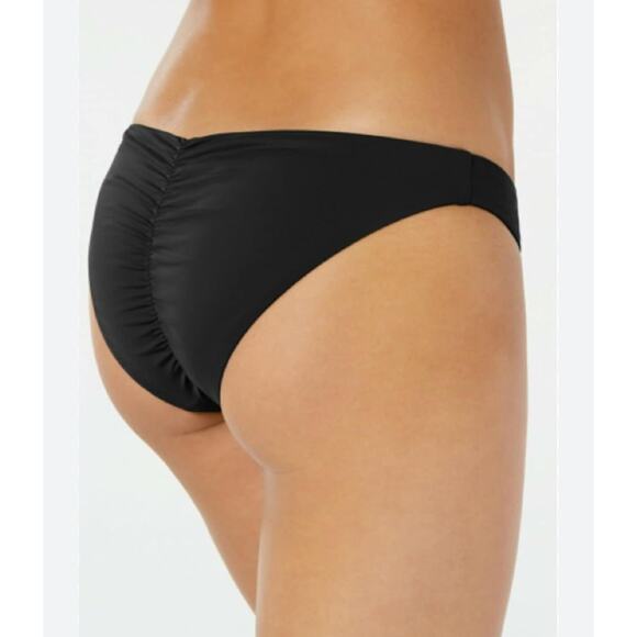 Bar III Pull On Low Rise Cheeky Hipster Bikini Swim Bottom Black Women's L NWT - Picture 1 of 5